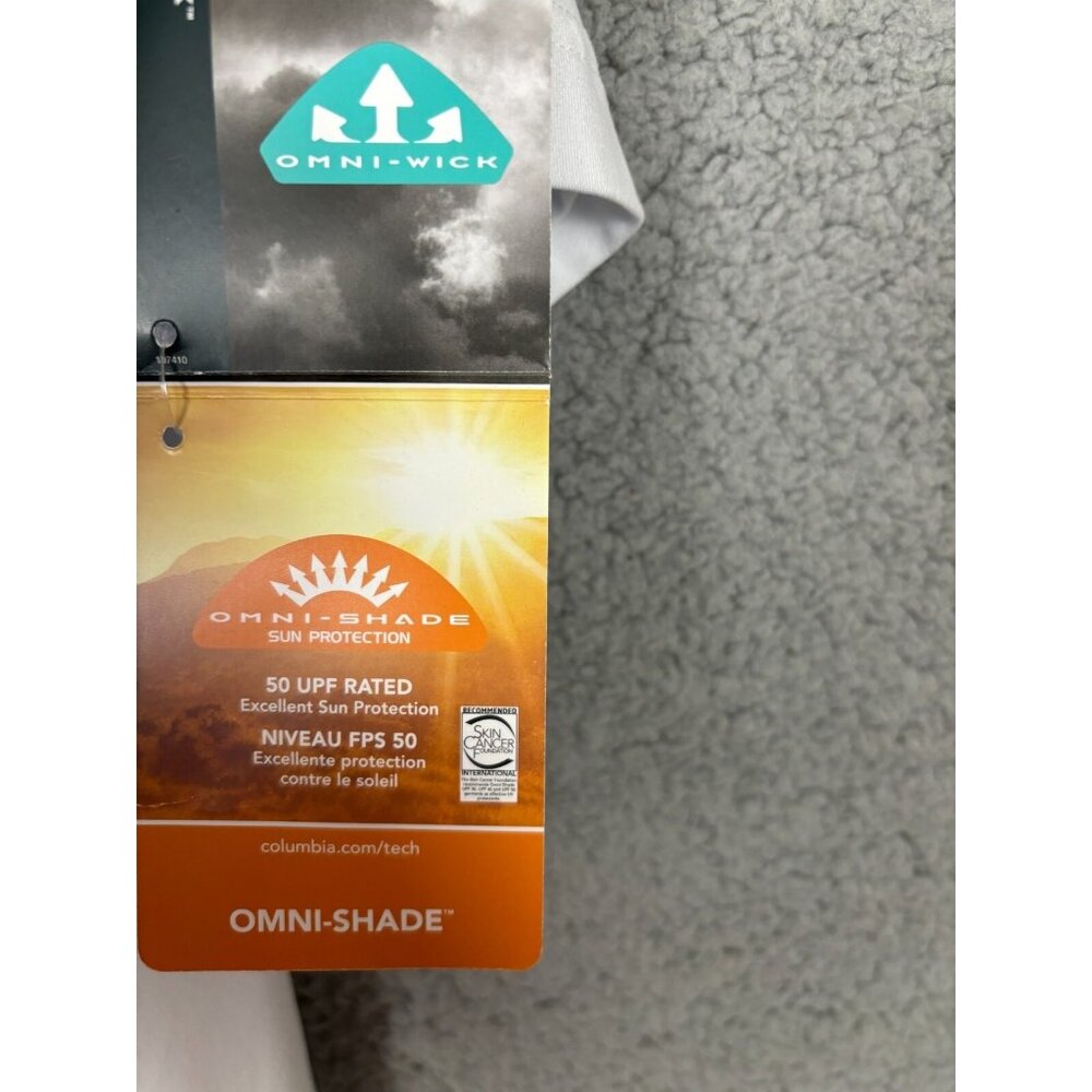 Columbia Mens Omni Shade Tech Trail Graphic Tee UPF 50 White Small New With Tags - Picture 6 of 8